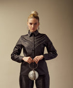 Diamonds are a Girls Bestfriend “Leather Blouse”